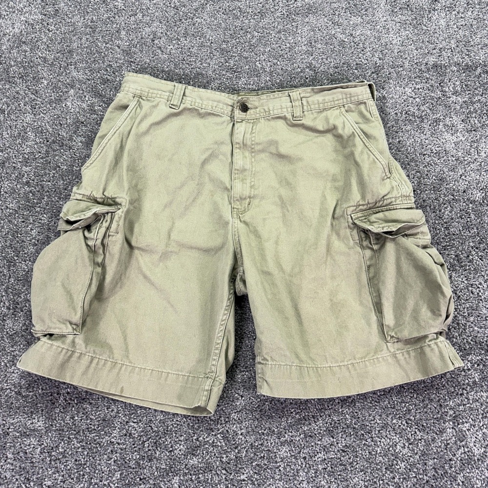 Berne Shorts Mens 36 Beige Cargo Cotton Canvas Workwear Outdoor Logo Pockets
